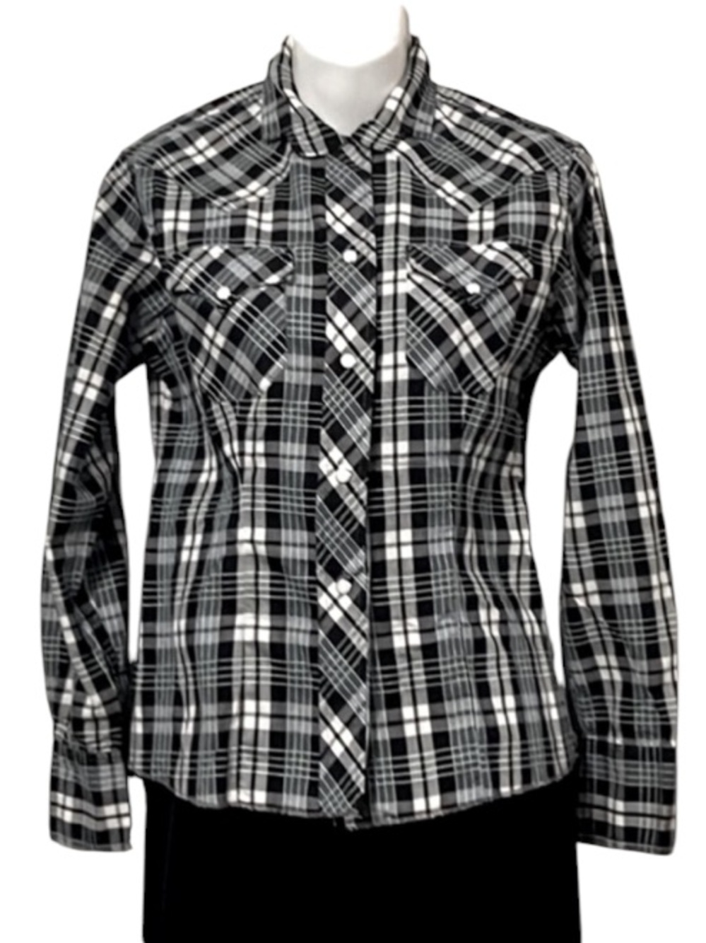 Vintage H Bar C Ranch-wear Women’s Plaid Western Button Down Snap Closure Shirt